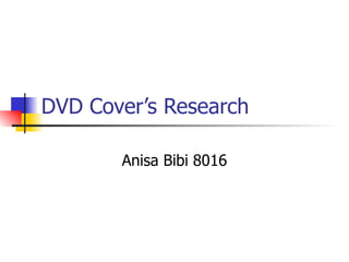 DVD Cover’s Research Anisa Bibi 8016 