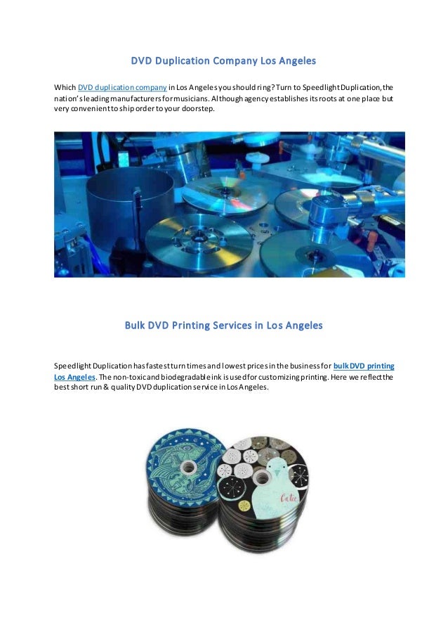 DVD and CD Duplication and Replication Services Los Angeles, Santa
