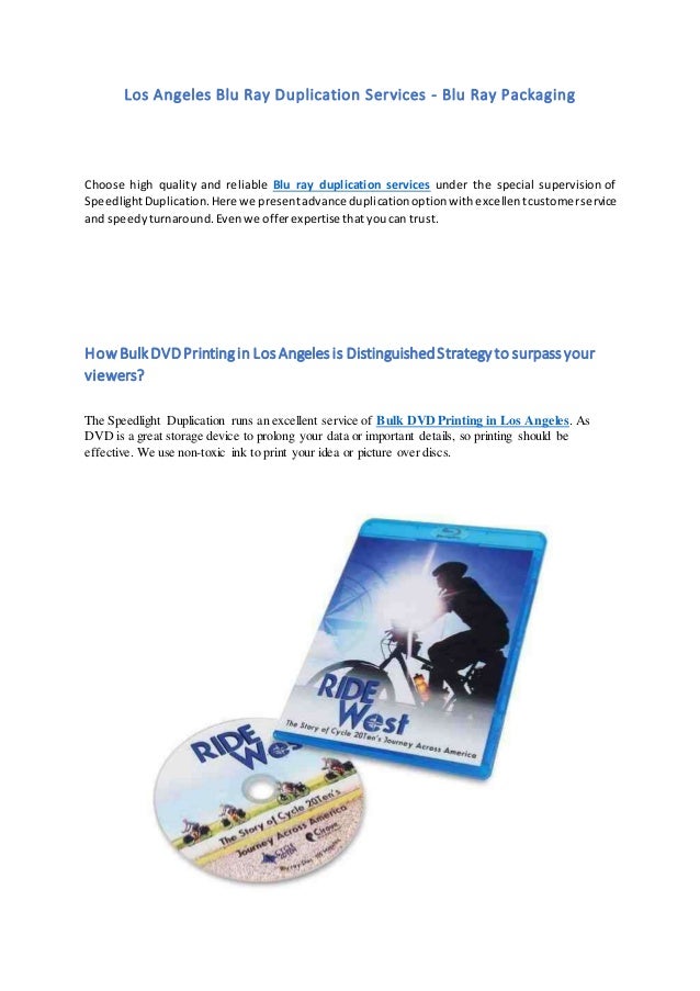 DVD and CD Duplication and Replication Services Los Angeles, Santa