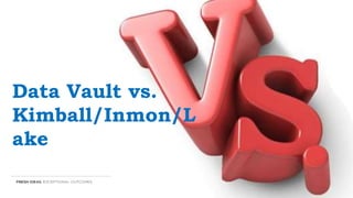 Data Vault vs.
Kimball/Inmon/L
ake
 