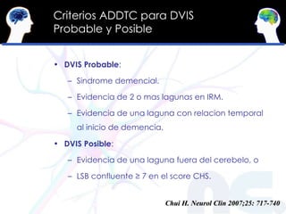 TRASTORNO COGNITIVO VASCULAR Reduciendo el riesgo de demencia | PPT
