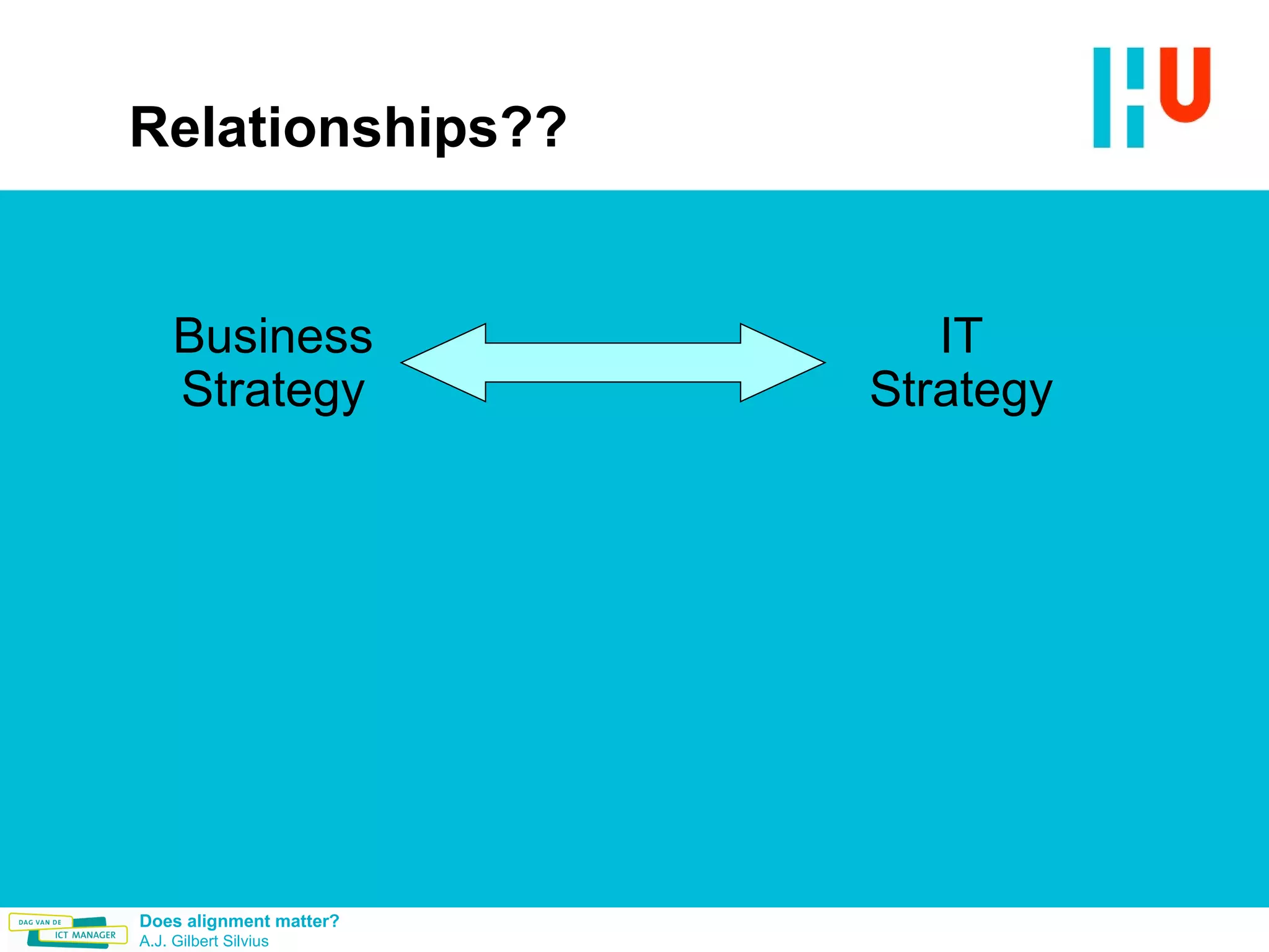 Relationships?? Business Strategy IT Strategy 