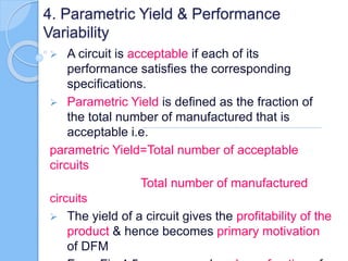 Yield Performance Analysis Examples Digital VLSI Design Subject seminar On Design For manufacturability | PPTX