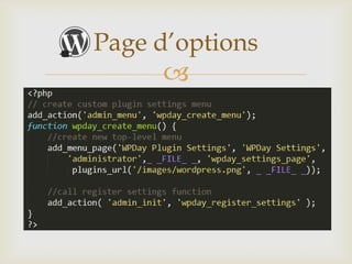 Page d’options
     
 