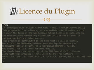 Licence du Plugin
        
 
