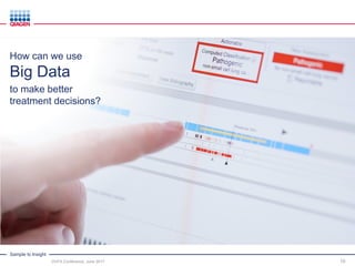 Sample to Insight
10DVFA Conference, June 2017
How can we use
Big Data
to make better
treatment decisions?
 