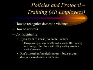 Dv In The Workplace   Slideshare