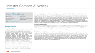 2| Investor Presentation
Investor Contacts & Notices
Investor Relations Contacts
Scott Coody Chris Carr
VP, Investor Relations Supervisor, Investor Relations
405-552-4735 405-228-2496
Email: investor.relations@dvn.com
Forward-Looking Statements
This presentation includes "forward-looking statements" as defined
by the Securities and Exchange Commission (the “SEC”). Such
statements include those concerning strategic plans, expectations
and objectives for future operations, and are often identified by use
of the words “expects,” “believes,” “will,” “would,” “could,” “forecasts,”
“projections,” “estimates,” “plans,” “expectations,” “targets,”
“opportunities,” “potential,” “anticipates,” “outlook” and other similar
terminology. All statements, other than statements of historical facts,
included in this presentation that address activities, events or
developments that the Company expects, believes or anticipates will
or may occur in the future are forward-looking statements. Such
statements are subject to a number of assumptions, risks and
uncertainties, many of which are beyond the control of the Company.
Statements regarding our business and operations are subject to all
of the risks and uncertainties normally incident to the exploration for
and development and production of oil and gas. These risks include,
but are not limited to: the volatility of oil, gas and NGL prices;
uncertainties inherent in estimating oil, gas and NGL reserves; the
extent to which we are successful in acquiring and discovering
Investor Notices
additional reserves; the uncertainties, costs and risks involved in oil and gas operations; regulatory restrictions, compliance costs and
other risks relating to governmental regulation, including with respect to environmental matters; risks related to our hedging activities;
counterparty credit risks; risks relating to our indebtedness; cyberattack risks; our limited control over third parties who operate our oil
and gas properties; midstream capacity constraints and potential interruptions in production; the extent to which insurance covers any
losses we may experience; competition for leases, materials, people and capital; our ability to successfully complete mergers, acquisitions
and divestitures; and any of the other risks and uncertainties identified in our Form 10-K and our other filings with the SEC. Investors are
cautioned that any such statements are not guarantees of future performance and that actual results or developments may differ
materially from those projected in the forward-looking statements. The forward-looking statements in this presentation are made as of
the date of this presentation, even if subsequently made available by Devon on its website or otherwise. Devon does not undertake any
obligation to update the forward-looking statements as a result of new information, future events or otherwise.
Use of Non-GAAP Information
This presentation may include non-GAAP financial measures. Such non-GAAP measures are not alternatives to GAAP measures, and you
should not consider these non-GAAP measures in isolation or as a substitute for analysis of our results as reported under GAAP. For
additional disclosure regarding such non-GAAP measures, including reconciliations to their most directly comparable GAAP measure,
please refer to Devon’s second-quarter 2018 earnings release at www.devonenergy.com.
Cautionary Note to Investors
The SEC permits oil and gas companies, in their filings with the SEC, to disclose only proved, probable and possible reserves that meet
the SEC's definitions for such terms, and price and cost sensitivities for such reserves, and prohibits disclosure of resources that do not
constitute such reserves. This presentation may contain certain terms, such as resource potential, potential locations, risked and unrisked
locations, estimated ultimate recovery (EUR), exploration target size and other similar terms. These estimates are by their nature more
speculative than estimates of proved, probable and possible reserves and accordingly are subject to substantially greater risk of being
actually realized. The SEC guidelines strictly prohibit us from including these estimates in filings with the SEC. Investors are urged to
consider closely the disclosure in our Form 10-K, available at www.devonenergy.com. You can also obtain this form from the SEC by
calling 1-800-SEC-0330 or from the SEC’s website at www.sec.gov.
 
