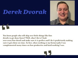 Derek Dvorak Personal Brand Slideshow
