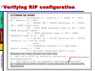 Verifying RIP configuration   
