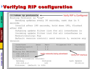 Verifying RIP configuration   