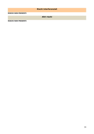 59
Rischi interferenziali
RISCHI NON PRESENTI
Altri rischi
RISCHI NON PRESENTI
 