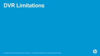 DVR Limitations 
© Copyright 2012 Hewlett-Packard Development Company, L.P. The information contained herein is subject to change without notice. 
 