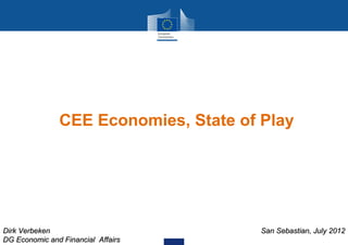 CEE Economies, State of Play




Dirk Verbeken                          San Sebastian, July 2012
DG Economic and Financial Affairs
 