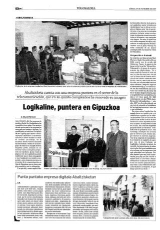 Logikaline, puntera en Gipuzkoa - Diario Vasco, Tolosaldea 24/11/2007-