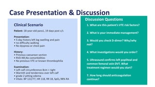 DVT_Pregnancy_VTE_Presentation at roan hospital | PDF