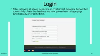 Cont. Login
28-09-2017 Preapared By:Soham Kansodaria 14
Now enter the login credentials as below
Login : admin
Password : password
 
