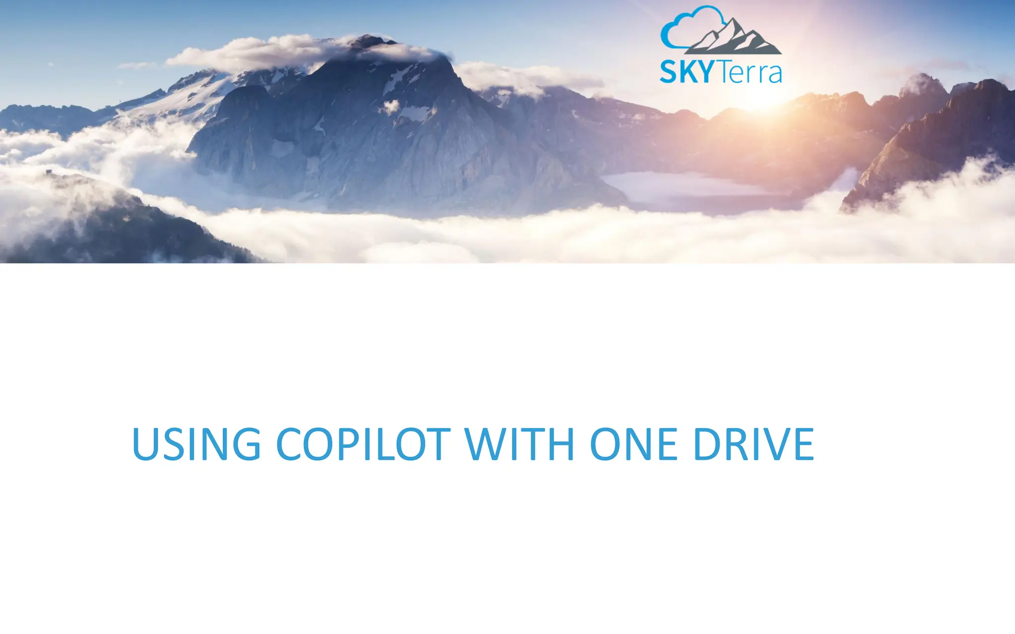 USING COPILOT WITH ONE DRIVE
 