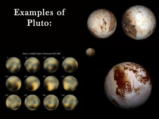 Examples of
Pluto:
 