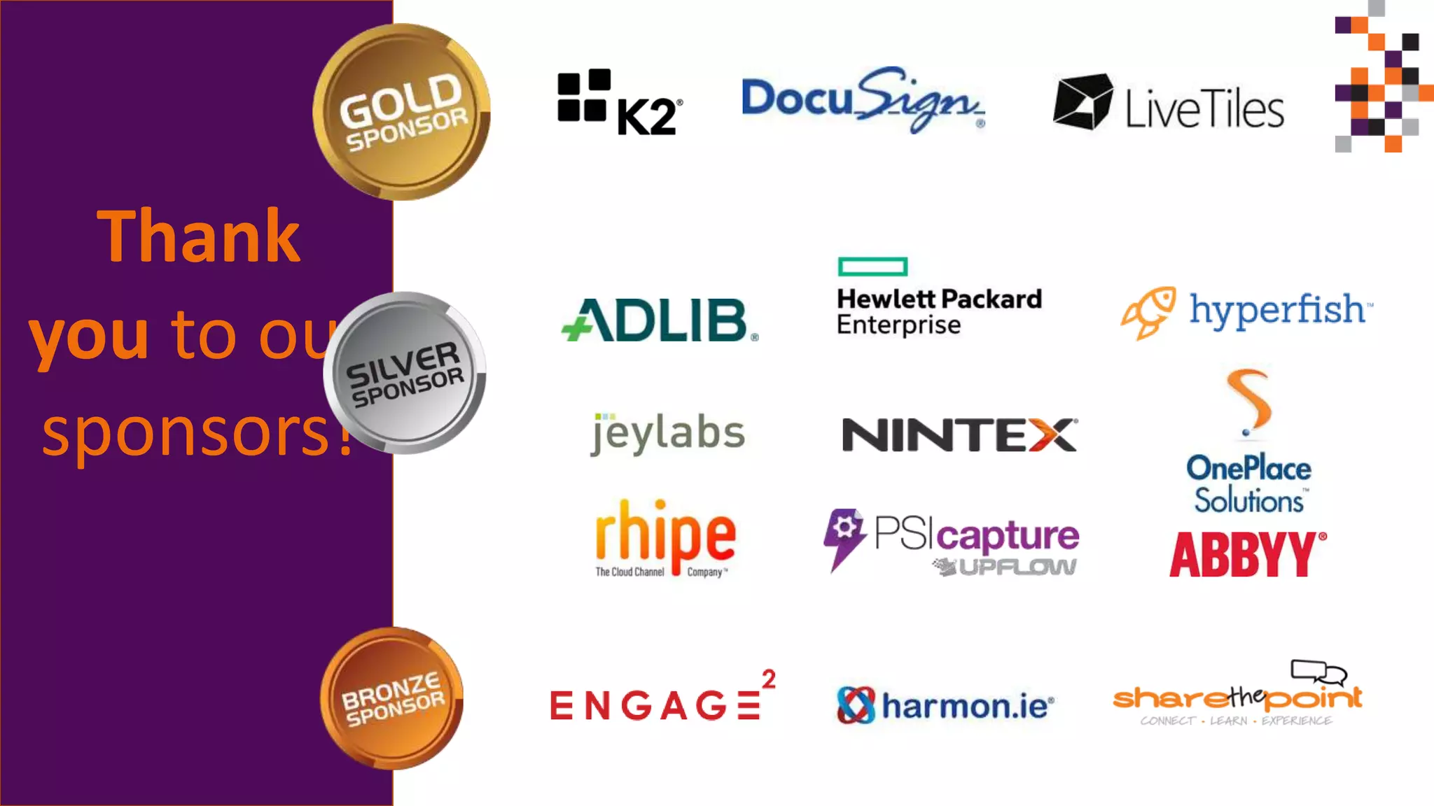 Thank
you to our
sponsors!
 