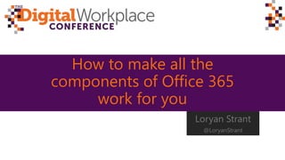 How to make all the
components of Office 365
work for you
Loryan Strant
@LoryanStrant
 