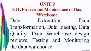ETL Process & Data Warehouse Fundamentals | PDF