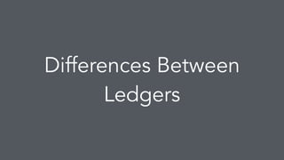 Differences Between
Ledgers
 