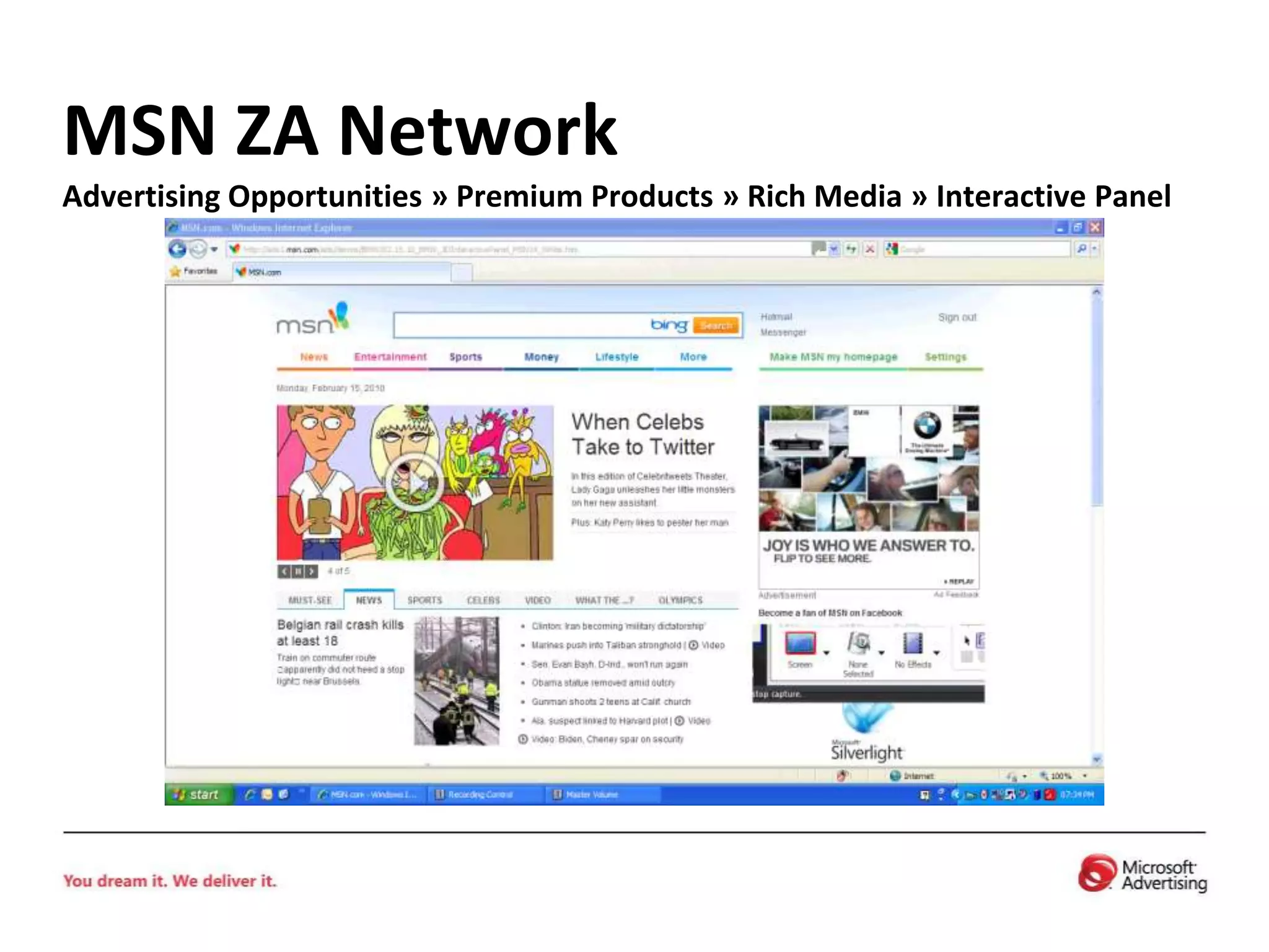 MSN ZA NetworkAdvertising Opportunities » Premium Products » Rich Media » Interactive Panel
