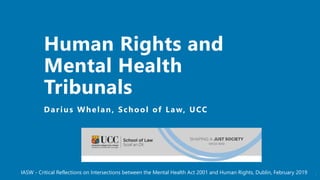 1IASW - Critical Reflections on Intersections between the Mental Health Act 2001 and Human Rights, Dublin, February 2019
 