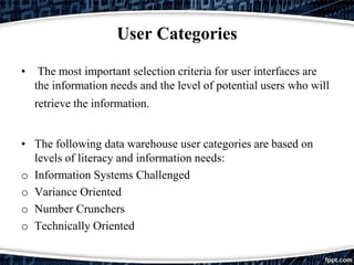 Data warehouse and User interface | PPT