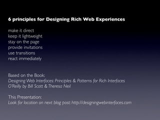 Designing Web Interfaces Book - O'Reilly Webcast Slide 326