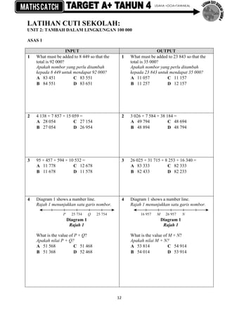 Dwibahasa Modul Latihan Asas Matematik Tahun 4
