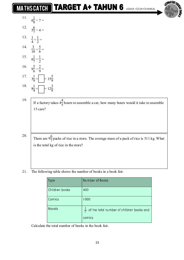Dwibahasa Modul Latihan Asas Matematik Tahun 6