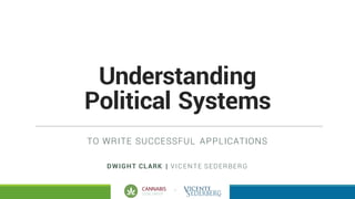 +
Understanding
Political Systems
TO WRITE SUCCESSFUL APPLICATIONS
DWIGHT CLARK | VICENTE SEDERBERG
 