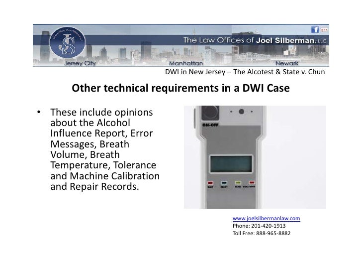 Dwi in new jersey the alcotest & state v. chun