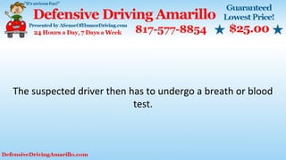 The suspected driver then has to undergo a breath or blood
test.
 