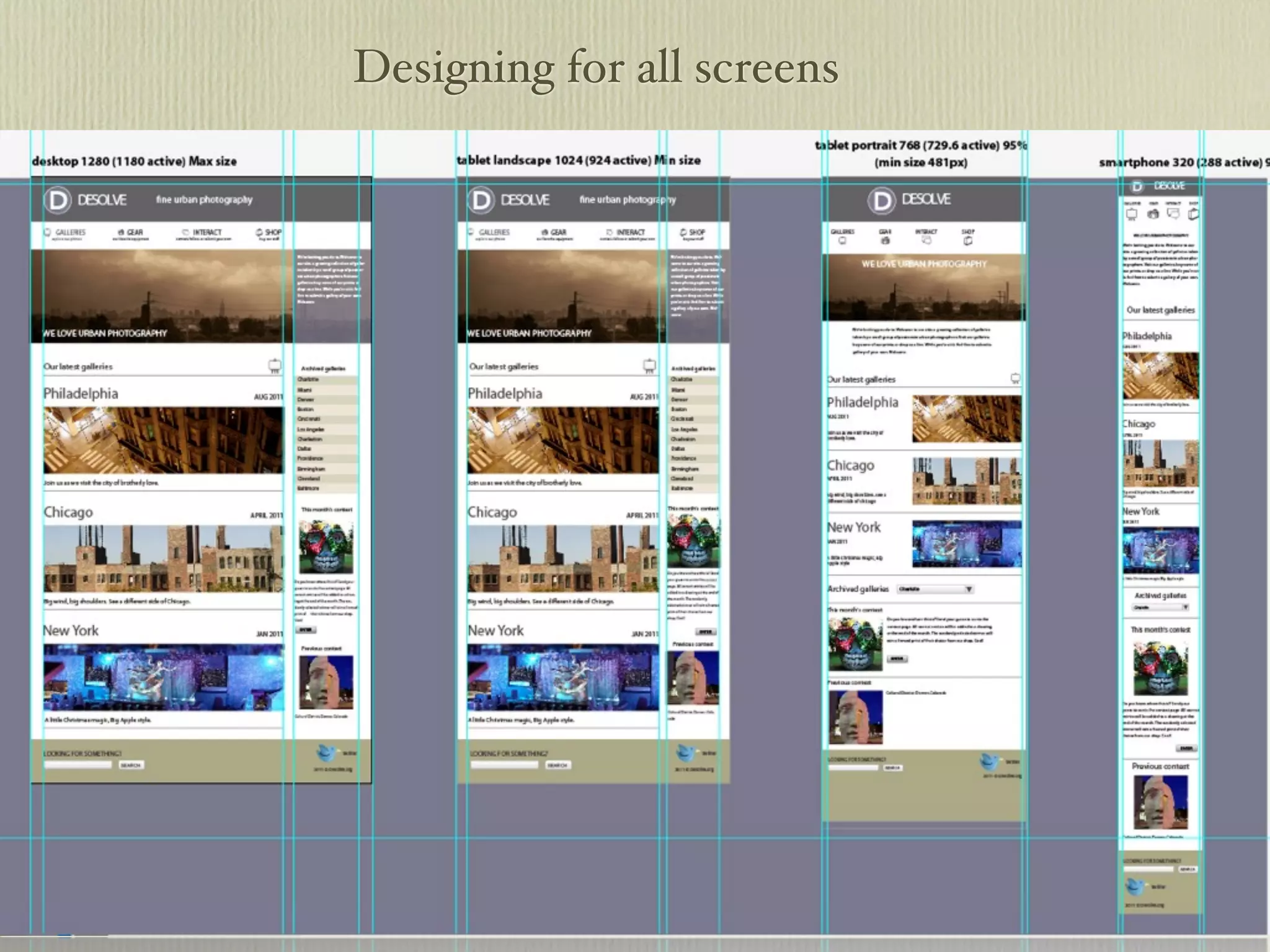 Designing for all screens
 