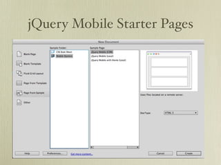 jQuery Mobile Starter Pages
 