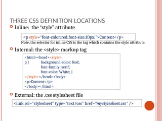 Introduction to CSS (Tyoes of CSS , Flow ) | PPT
