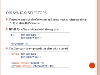 Introduction to CSS (Tyoes of CSS , Flow ) | PPT