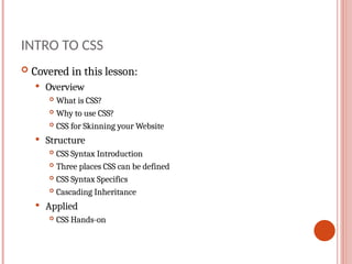 Introduction to CSS (Tyoes of CSS , Flow ) | PPT