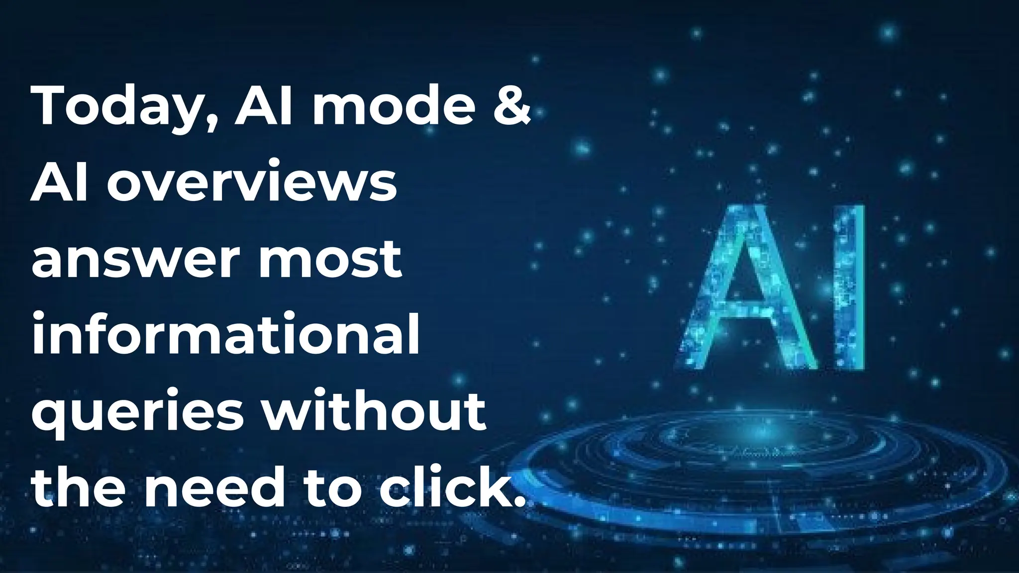 Today, AI mode &
AI overviews
answer most
informational
queries without
the need to click.
 