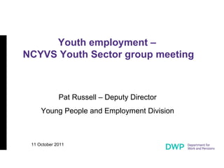 Department for Work and Pensions - Youth Unemployment