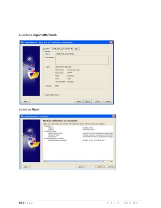 29 | P a g e T . Y . I . T . R o l l N o .
4.uncheck import after finish
5.click on Finish
 