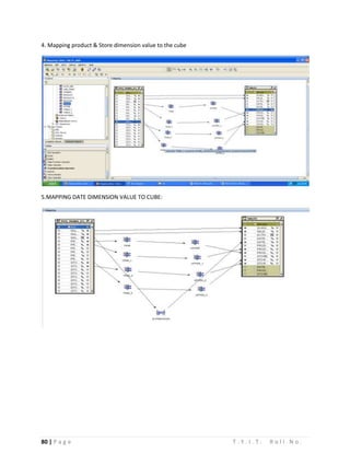 80 | P a g e T . Y . I . T . R o l l N o .
4. Mapping product & Store dimension value to the cube
5.MAPPING DATE DIMENSION VALUE TO CUBE:
 