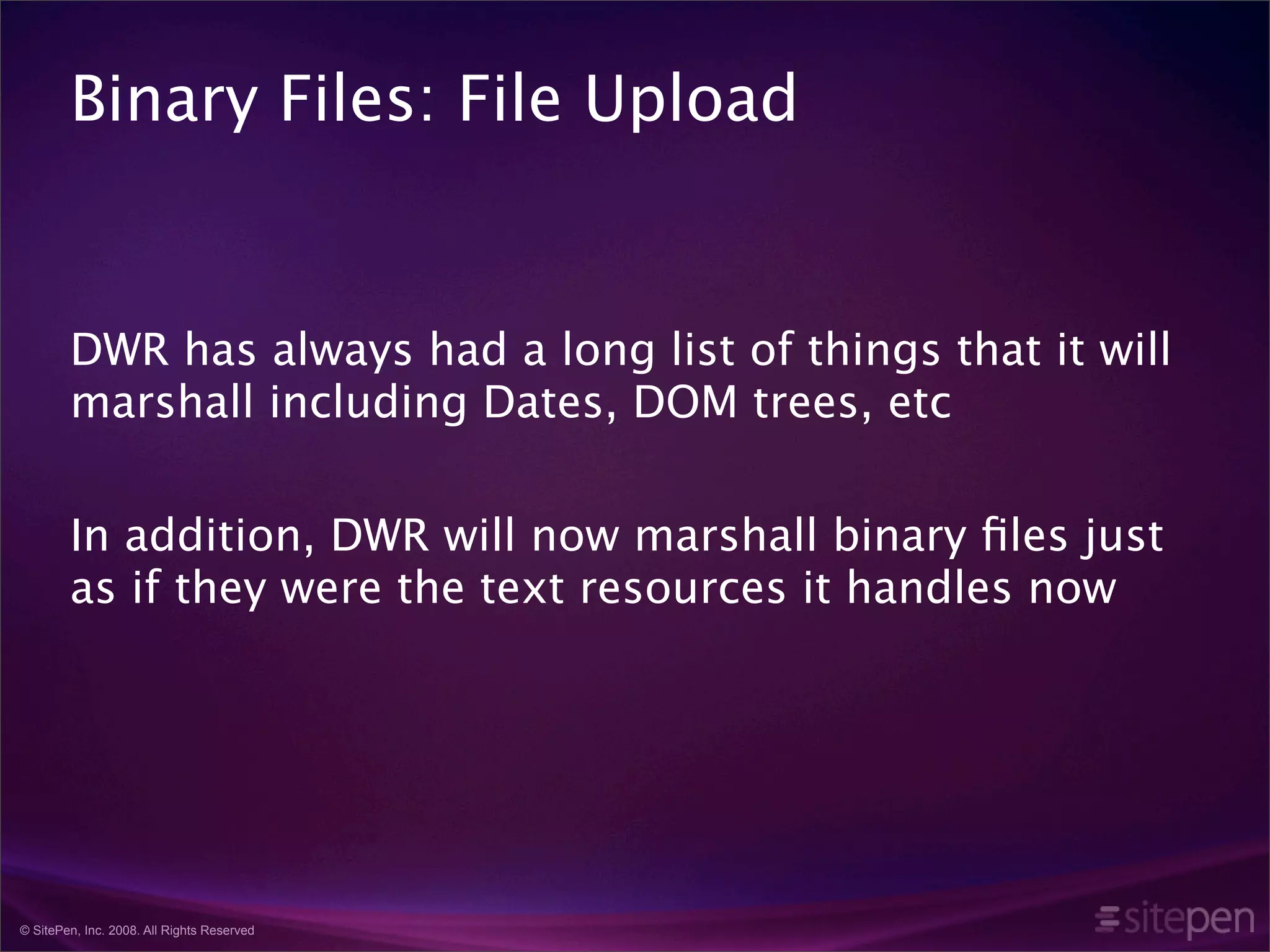 What's new in DWR version 3