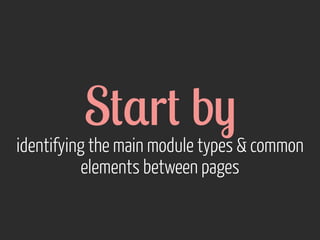 S+,r+ b-

identifying the main module types & common
elements between pages

 