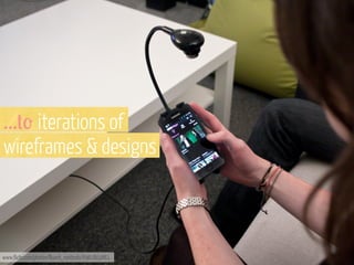 ...+' iterations of
wireframes & designs

www.flickr.com/photos/fluent_methods/6961802861

 