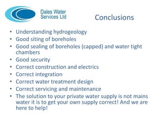 The Problems and Solutions to Borehole Construction by Dales Water ...